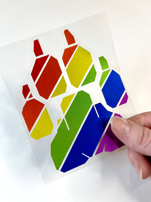 Gay Pride Paw Decal